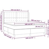 vidaXL Krevet box spring s madracem LED tamnoplavi 160x200 cm baršun | shoptok.hr