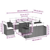 vidaXL Vrtna sedežna garnitura 9-delna z blazinami črn poli ratan | Shoptok.si