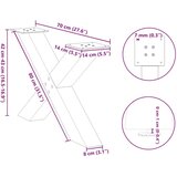  Noge za klubsko mizico v obliki črke X, 2 kosa, črne, 70 x (42-43) cm, jeklo, (22123843) | Shoptok.si