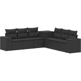  Set sofe 7 kom. Crna 55 x 55 x 69 cm Poli Rattan i čelik 255 x 255 x 85 cm | Shoptok.si