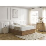 Bobochic Paris Rjava zakonska postelja iz iverne plošče v dekorju breze s prostorom za shranjevanje/brez vzglavja z letvenim dnom 160x200 cm Mara – | Shoptok.si