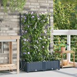 vidaXL Vrtno korito Sivo Plastika 80 x 40 x 126 cm Modularno Cene