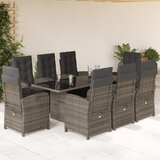  9-dijelni vrtni blagovaonski set s jastucima poliratan smeđi | shoptok.hr