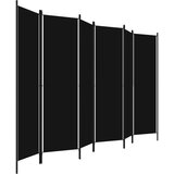 vidaXL Sobna pregrada sa 6 panela crna 300 x 180 cm | shoptok.hr