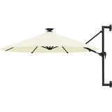  Zidni vrtni suncobran s LED svjetlima 300 cm boja pijeska | shoptok.hr