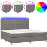  Box spring s madracem LED tamnosivi 200x200 cm tkanina | shoptok.hr