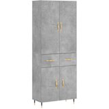  Visoka komoda siva betona 69 5x34x180 cm od konstruiranog drva | shoptok.hr