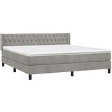  Box spring postelja z vzmetnico svetlo siva 160x200 cm žamet, (20790543) | Shoptok.si