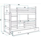  Krevet BMS Rico na kat + ladica 200x90 cm, PINE grafit | shoptok.hr