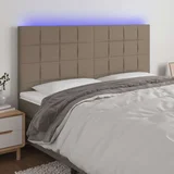 Led uzglavlje smeđesivo 160x5x118/128 cm od tkanine
