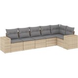 Maison Chic Seti vrtnega pohištva - Vrtna garnitura - Vrtni pohištvo set 6-delna z blazinami bež poli ratan, (21804089) | Shoptok.si