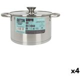 Posuda sa staklenim poklopcem Quttin Hermes Čelik 4 L (4 kom.) | shoptok.hr