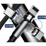 Dudao magnetni USB kabel + komplet vtičev Lightning / USB Type C / Micro USB 3 A 1 m siv | Shoptok.si