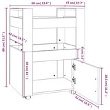  Kuhinjska kolica crna 60 x 45 x 80 cm od konstruiranog drva | shoptok.hr