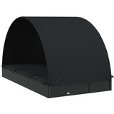 LEŽAJ Ležaj za sunčanje za 2 osobe crni 211 x 112 x 140 cm poliratan | shoptok.hr
