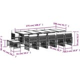  Vrtna jedilna garnitura 15-delna z blazinami bež poli ratan, (21146429) | Shoptok.si