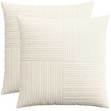  Presvlaka za jastuk 2 pcs ALMELO Krem 55 x 55 cm Kord - Krem 55 x 55 cm 2 Slike