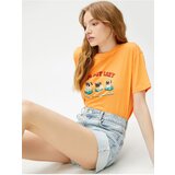 Koton Printed T-Shirt Crew Neck Short Sleeve Cotton | shoptok.hr