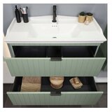 Hanah home Set kupaonskih ormarića s umivaonikom i ogledalom, 2 komada, zeleni Slike