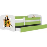  Drveni dječji krevet KOŠARKA s ladicom - 160x80 cm zeleni | shoptok.hr
