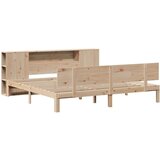vidaXL Knjižna postelja brez vzmetnice 200x200 cm trdna borovina | Shoptok.si