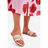 Boto Women's Flat Sandals With Cutouts Eco Leather Beige Ecapus | Shoptok.si