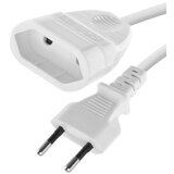  Podaljšek 3 m / 1 vtičnica / beli / PVC / 0,75 mm2 u