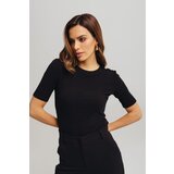 Legendww crna ženska majica sa dugmićima na ramenu 7292-9777-06 Cene