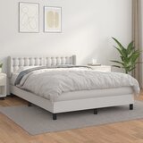 Krevet s oprugama i madracem bijeli 140x190 cm od umjetne kože | Eponuda.ba