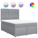 Maison Chic Box spring posteljni - Vzmetna postelja z vzmetnico svetlo siv 140x190 cm blago SL4579, (21901849) | Shoptok.si