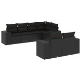  7-dijelni set vrtnih sofa od poliratana s jastucima crni | shoptok.hr