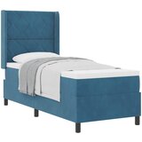  Krevet s opruga kutije s uzglavljem Plava 80 x 200 cm Baršun | shoptok.hr