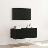 TV zidna jedinica s LED svjetlima crna hrast 80x35x31 cm | shoptok.hr