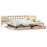 vidaXL Izvlečna dnevna postelja s predali 90x200 cm trdna borovina | Shoptok.si