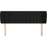  Uzglavlje s ušima crni 147x23x78/88 cm baršunasti | shoptok.hr