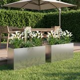  Vrtna saksija 2 kom. Srebrna 100 x 30 x 49 cm Pocinčani čelik | shoptok.hr