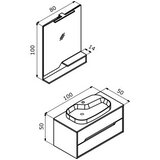 Hanah home Kupatilski ormarić sa umivaonikom i ogledalom (2 komada) Galia 100 v2 529 | Eponuda.com
