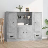 The Living Store Visoke omare 3 kosi betonsko siva inženirski les - Visoka Omarica, (21436338) | Shoptok.si