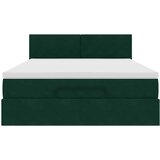  Ottoman krevet s madracem i LED diodama tamnozeleni 140x190 cm baršun | shoptok.hr