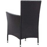 Poli 7-dijelni vrtni blagovaonski set od poliratana s jastucima crni | shoptok.hr