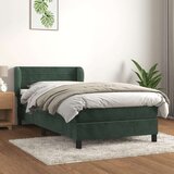 vidaXL Box spring krevet s madracem tamnozeleni 100x200 cm baršunasti | shoptok.hr