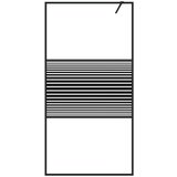 vidaXL Pregrada za tuš crna 100 x 195 cm s prozirnim staklom ESG | shoptok.hr