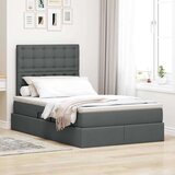  Krevet s prostorom za pohranu s LED-om Tamno siva 120 x 190 cm | shoptok.hr