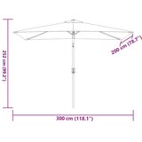Vanjski suncobran s metalnim stupom 300 x 200 cm azurni | shoptok.hr