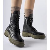 Gemre Black boots on a green sole Quennie Cene