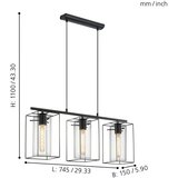 Eglo 49496 - visilica loncino 3xE27/60W/230V | Eponuda.com