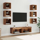 vidaXL TV omarica z LED lučmi s predalom 8 pcs Star les Steklo | Shoptok.si