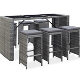 The Living Store Vrtna barska garnitura z blazinami 7-delna poli ratan siva - Vrtni Barski Komplet, (21423186) | Shoptok.si