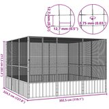  Kavez za ptice sivi 302,5x324,5x211,5 cm od pocinčanog čelika | shoptok.hr