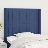  Vzglavje z ušesi modro 83x16x118/128 cm blago Cene